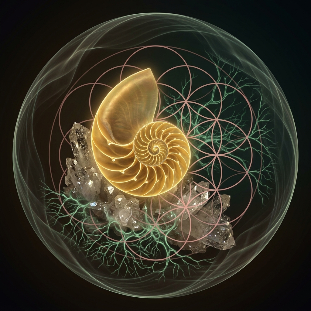Aesthetic footer artwork representing sovereign integrity and crystalized intelligence