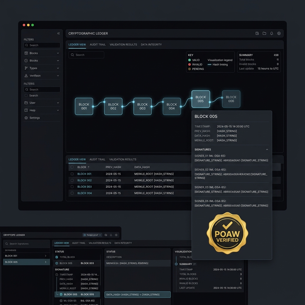 POAW Evidence Chain dashboard
