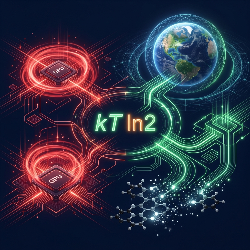 JOULE Physics-Bound Efficiency â€” thermodynamic energy flow at Landauer limit